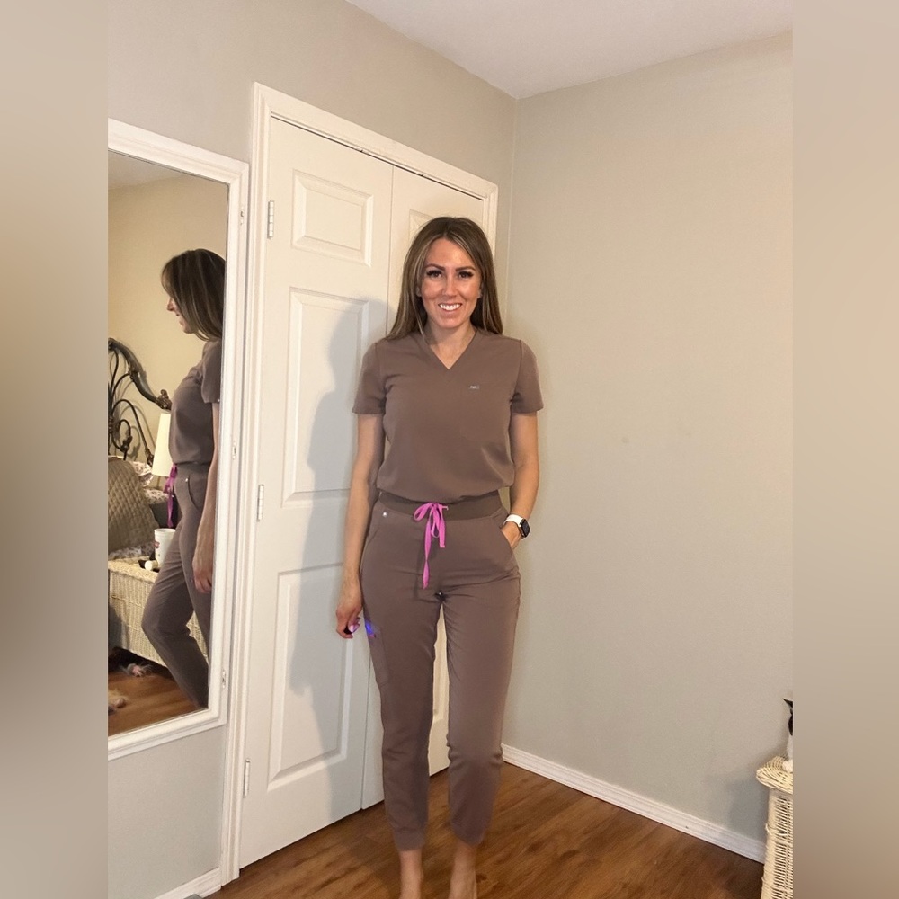 High waisted Zamora joggers Smokey taupe Small